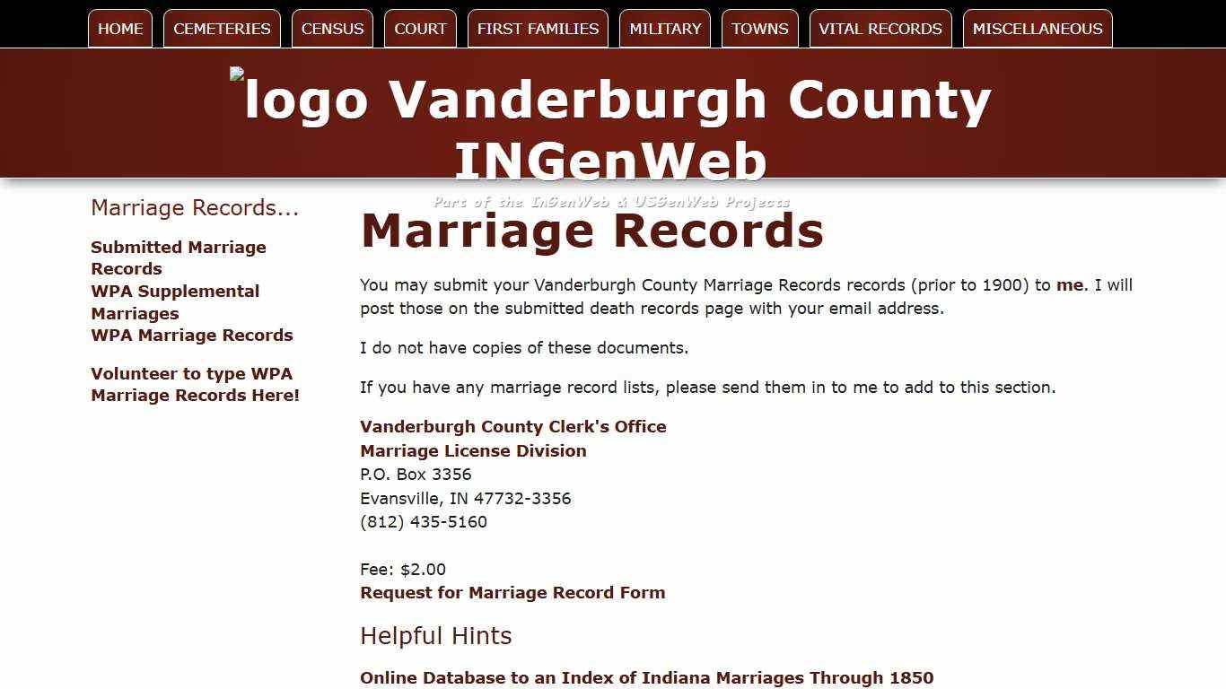 Marriage Records